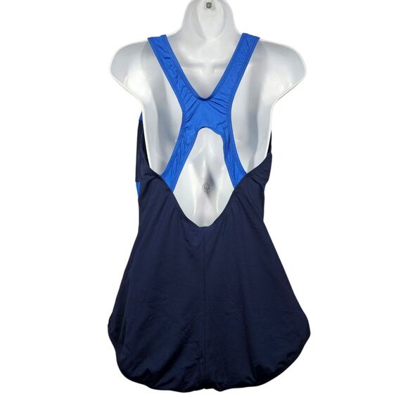 Dolfin Women's Aquashape Color Block Conservative Lap Swimsuit Navy/Royal Sz 18 - Picture 2 of 8
